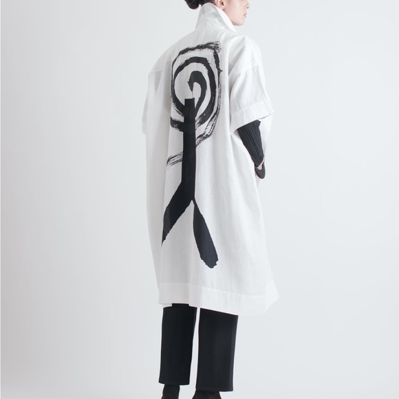 ISSEY MIYAKE IKKO TANAKA DUSTER LINEN VINTAGE JAPON 1996 COLLECTION WOMEN SIZE 6 - Picture 12 of 17